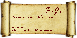 Promintzer Júlia névjegykártya